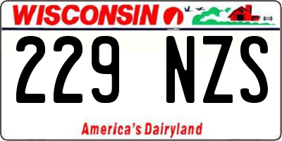 WI license plate 229NZS