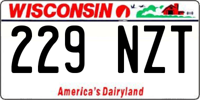 WI license plate 229NZT