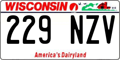 WI license plate 229NZV