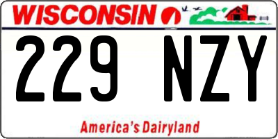 WI license plate 229NZY