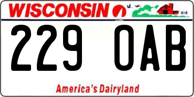 WI license plate 229OAB