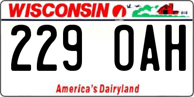 WI license plate 229OAH