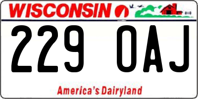 WI license plate 229OAJ