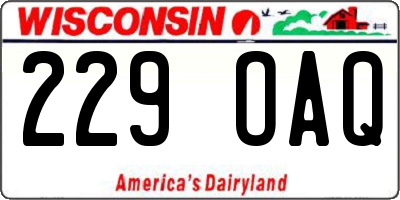 WI license plate 229OAQ