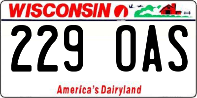 WI license plate 229OAS