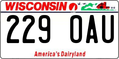 WI license plate 229OAU