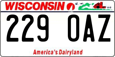 WI license plate 229OAZ