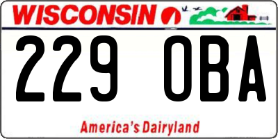 WI license plate 229OBA