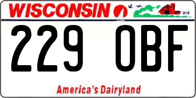 WI license plate 229OBF