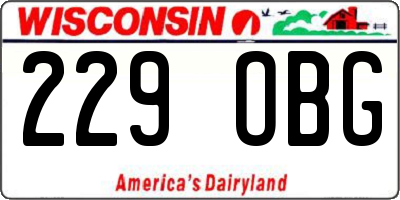WI license plate 229OBG