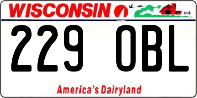 WI license plate 229OBL