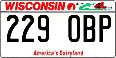 WI license plate 229OBP