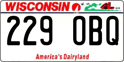 WI license plate 229OBQ