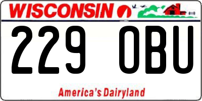 WI license plate 229OBU