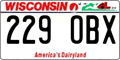 WI license plate 229OBX