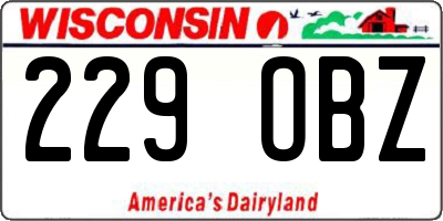 WI license plate 229OBZ