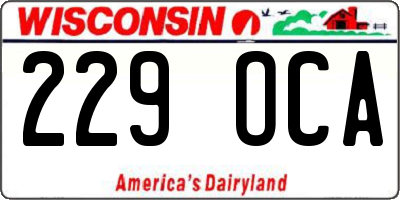 WI license plate 229OCA