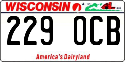 WI license plate 229OCB