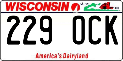WI license plate 229OCK