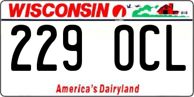 WI license plate 229OCL