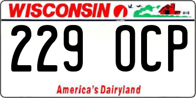 WI license plate 229OCP