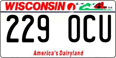 WI license plate 229OCU