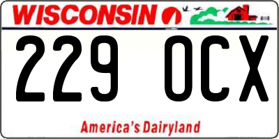 WI license plate 229OCX