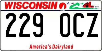 WI license plate 229OCZ