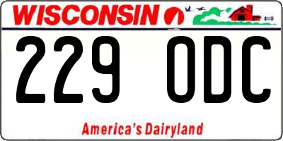WI license plate 229ODC