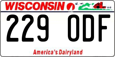 WI license plate 229ODF