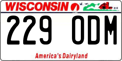 WI license plate 229ODM