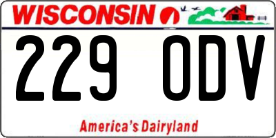 WI license plate 229ODV