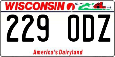 WI license plate 229ODZ