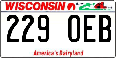 WI license plate 229OEB