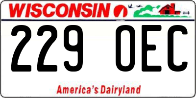 WI license plate 229OEC