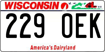 WI license plate 229OEK
