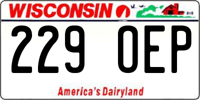 WI license plate 229OEP