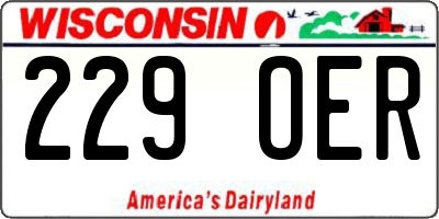 WI license plate 229OER