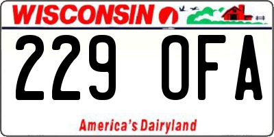 WI license plate 229OFA