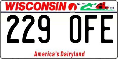 WI license plate 229OFE