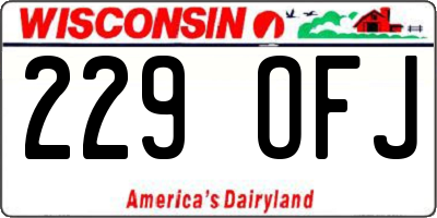 WI license plate 229OFJ