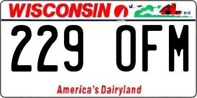 WI license plate 229OFM