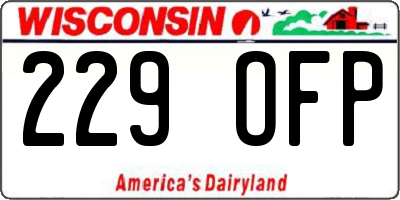 WI license plate 229OFP