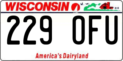 WI license plate 229OFU