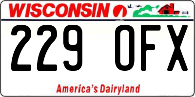 WI license plate 229OFX