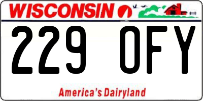 WI license plate 229OFY