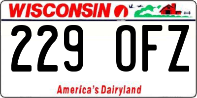 WI license plate 229OFZ