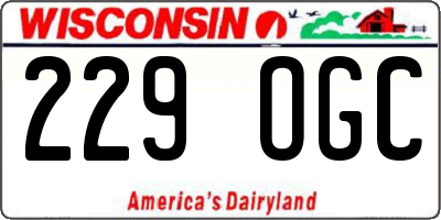 WI license plate 229OGC