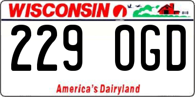 WI license plate 229OGD