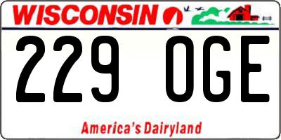 WI license plate 229OGE